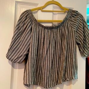 STRIPED OFF THE SHOULDER TOP